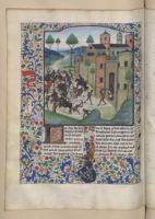 Francais 77, fol. 402v, Siege de Chize (1373)